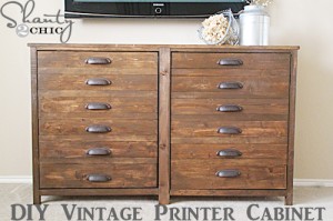 DIY Vintage Printer Cabinet