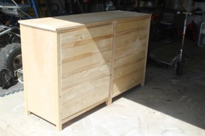 unfinished wood cabinet