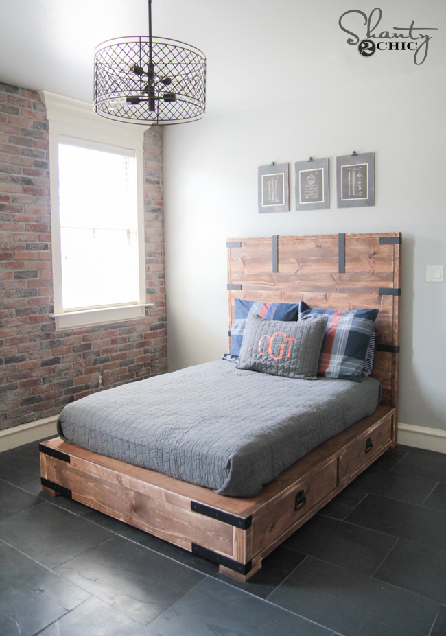 DIY Full or Queen Size Storage Bed - Shanty 2 Chic
