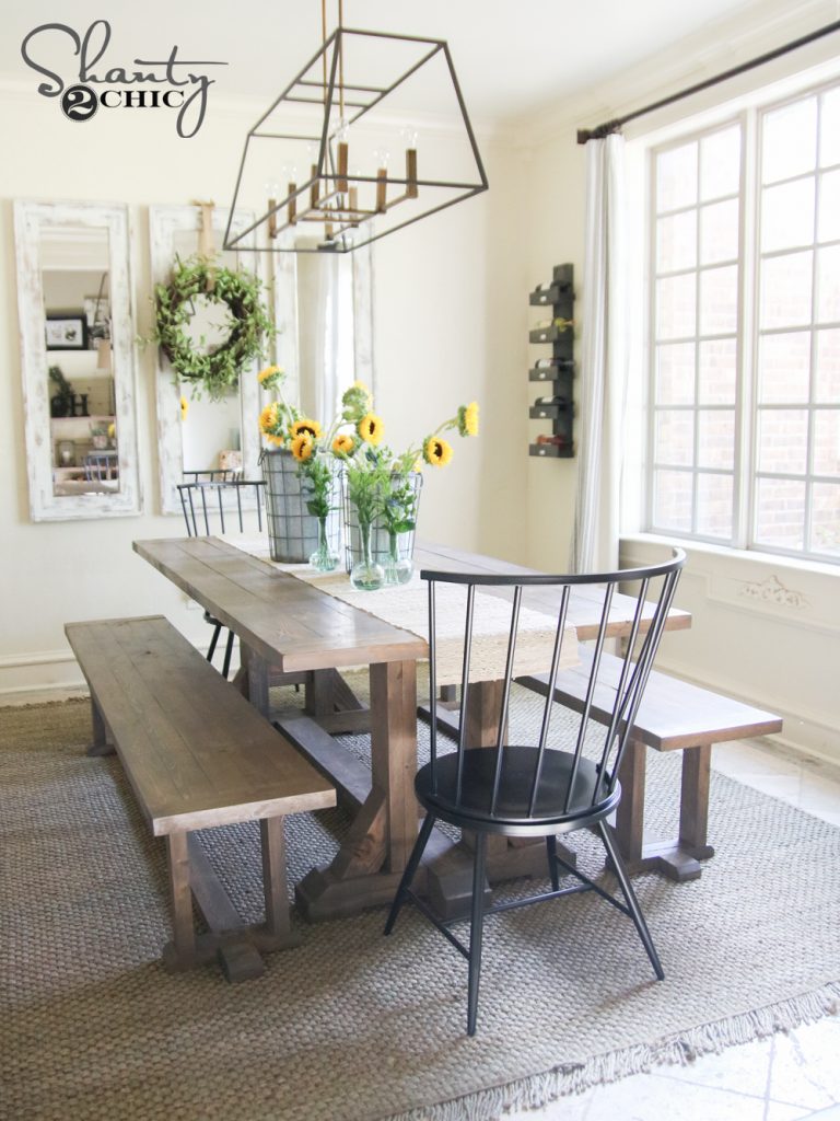 DIY Farmhouse Dining Bench Plans and Tutorial - Shanty 2 Chic