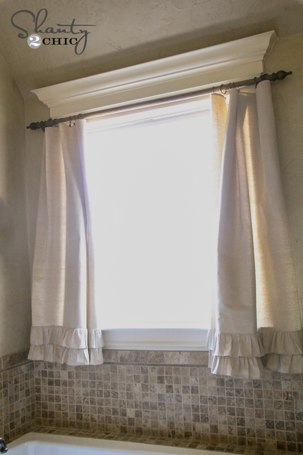 DIY Ruffle Drop Cloth Curtains