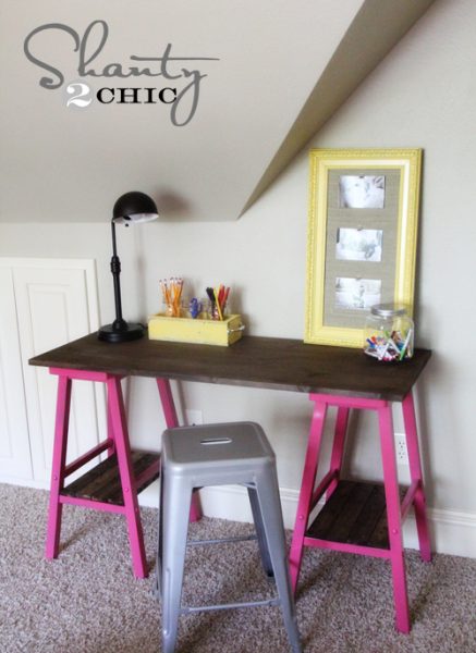 DIY Barstool Desk! - Shanty 2 Chic