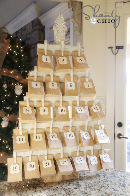 Wood Advent Calendar with FREE Printables