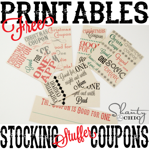 Free Printable ~ Stocking Stuffer Coupons