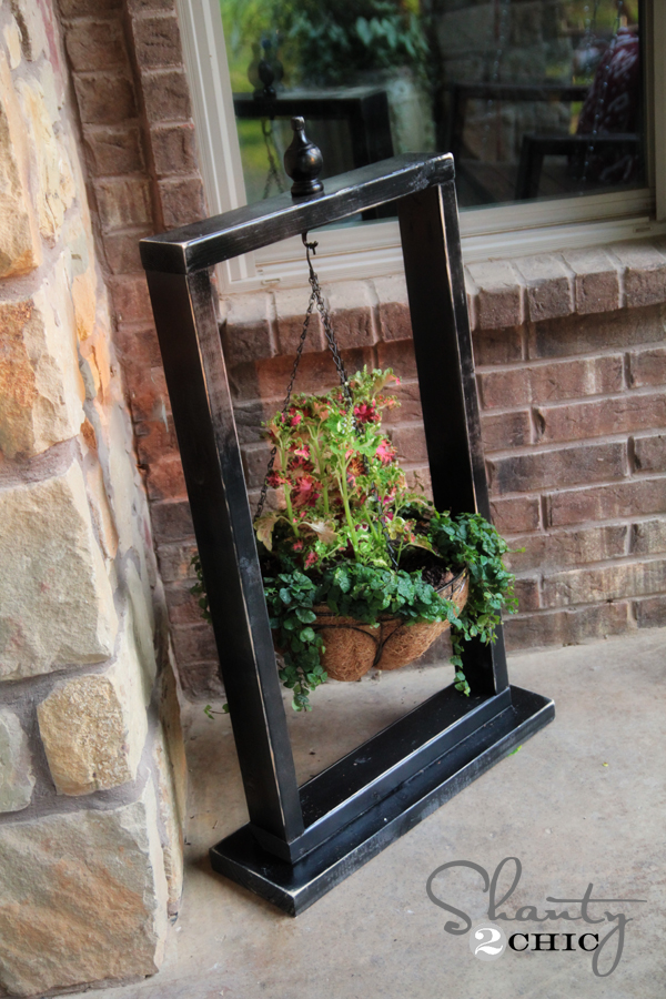 Hanging Basket Wood Stand