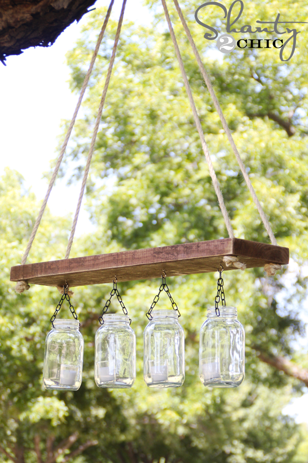 Make an Outdoor Mason Jar Chandelier for $10