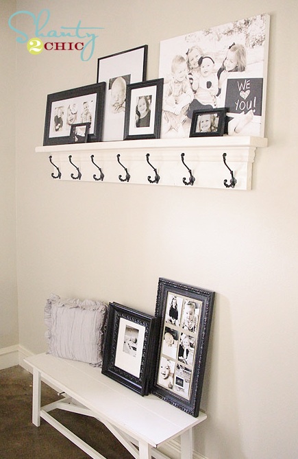 DIY Shelf with Hooks for under $40! - Shanty 2 Chic