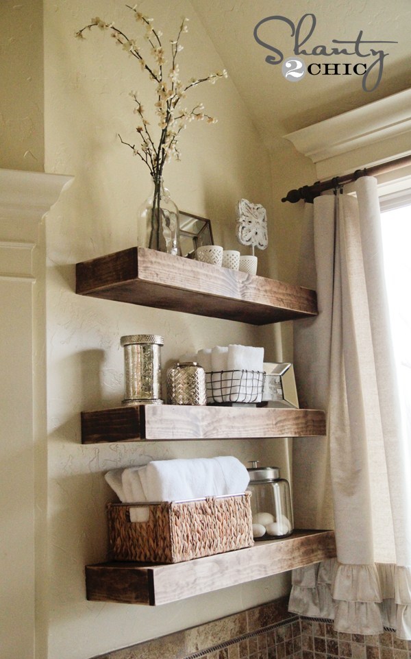 Easy Diy Floating Shelves Shelf Tutorial Free Plans - Wood Wall Shelves For Bathroom