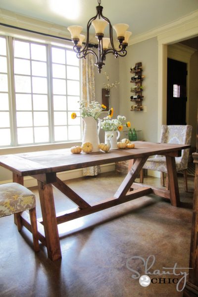 DIY Dining Table Free Plans - Shanty 2 Chic