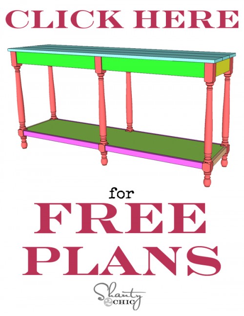 Print FREE Plans Turned Leg Console Table