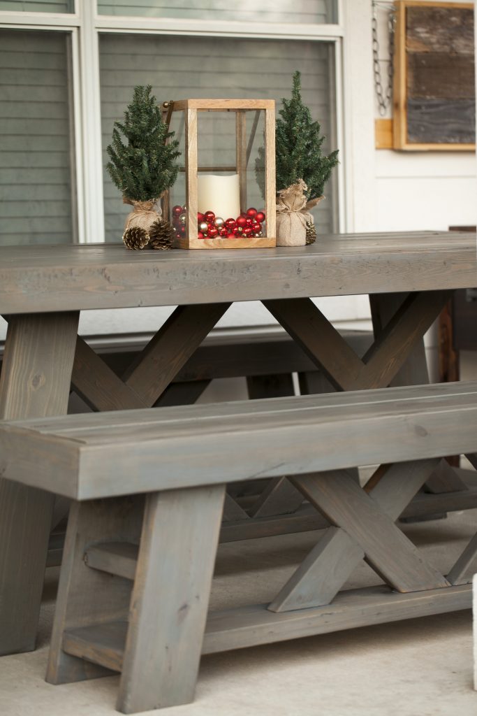 DIY Outdoor Patio Table &amp; Benches - Shanty 2 Chic