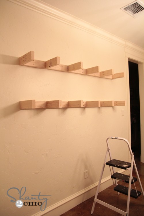 Building floating shelves for the dining room