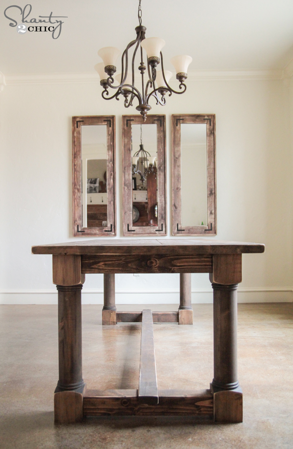 DIY Turned Leg Dining Table by Shanty2Chic