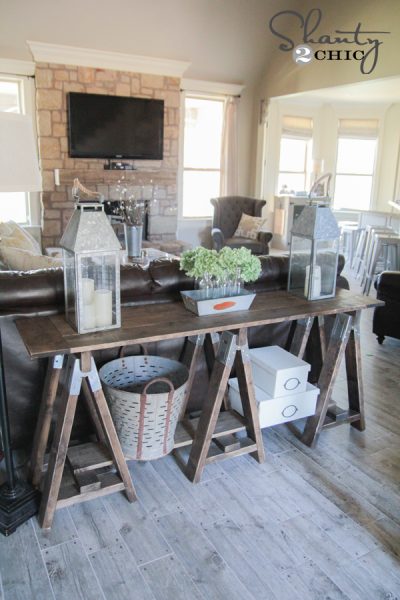 DIY Sawhorse Console Table - Shanty 2 Chic
