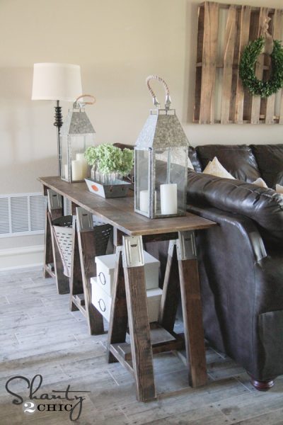 DIY Sawhorse Console Table - Shanty 2 Chic