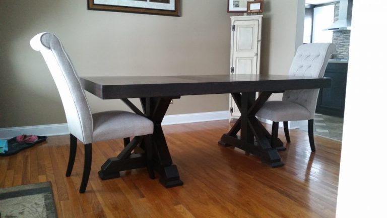 Our oak version of the restoration hardware inspired dining table