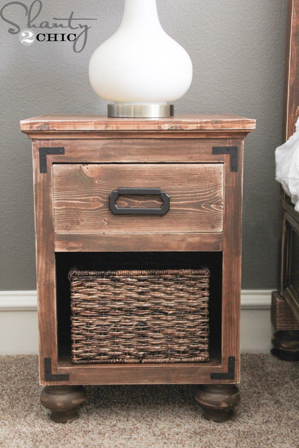 DIY Nightstand with Bun Feet - Shanty 2 Chic