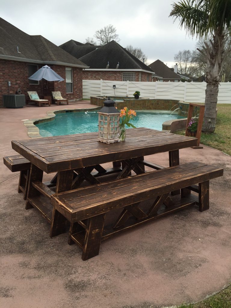 Outdoor table and benches!