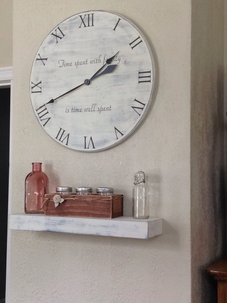 DIY Floating Shelf & Pottery Barn Knockoff Clock