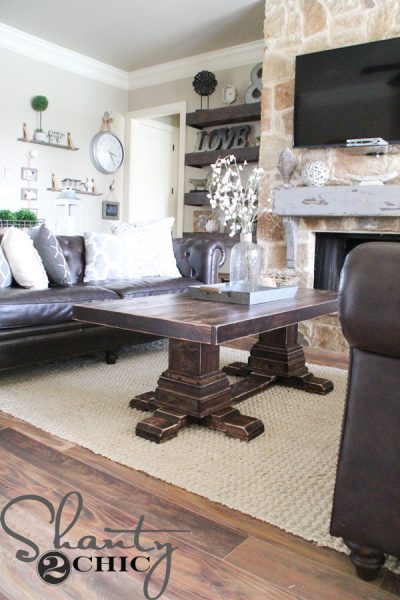DIY Pedestal Coffee Table - Shanty 2 Chic