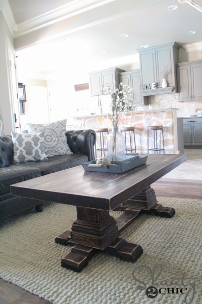 DIY Pedestal Coffee Table - Shanty 2 Chic