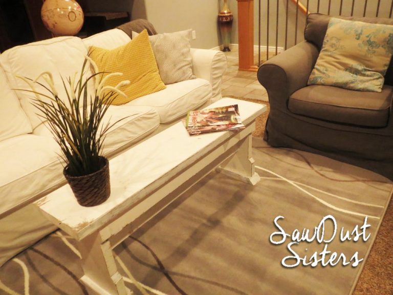 DIY Narrow Coffee Table or Country Bench Tutorial
