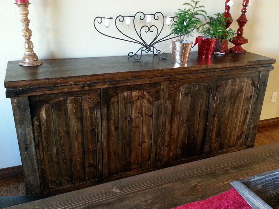 Hutch to match the Triple Pedestal Farmhouse Table - Shanty 2 Chic