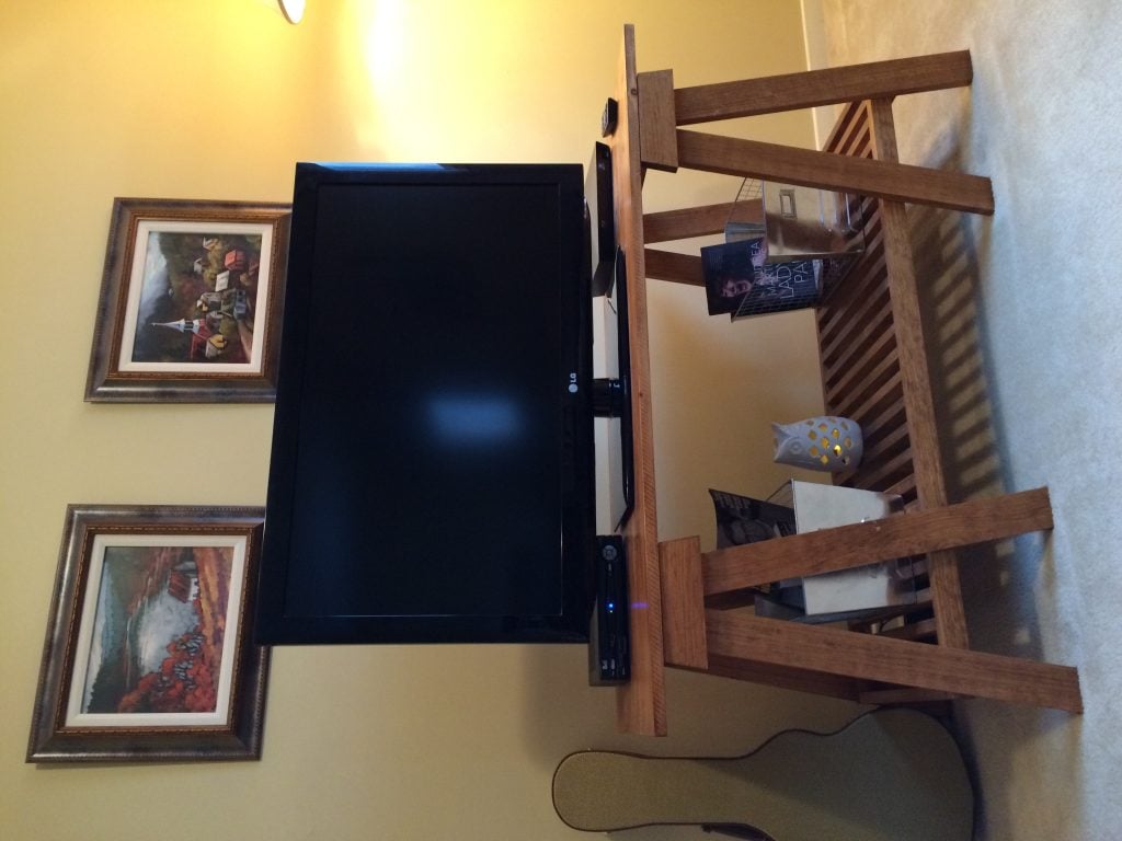 Sawhorse inspired TV stand Shanty 2 Chic