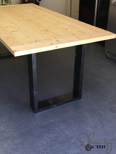 DIY Rustic Modern Dining Table - Shanty 2 Chic