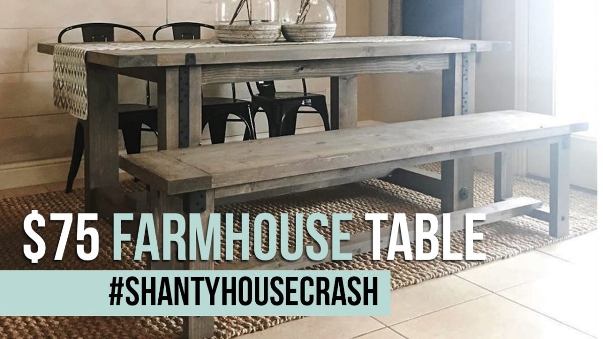 DIY Industrial Farmhouse Table - Shanty 2 Chic