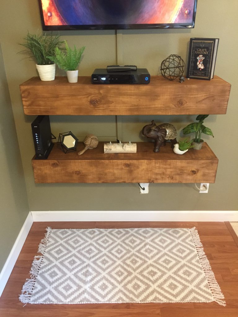 DIY Floating Media Shelves Shanty 2 Chic
