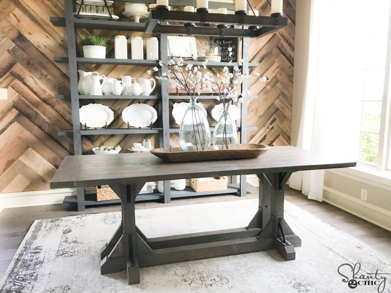 DIY Dining Table with Industrial Corbels