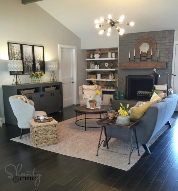 DIY Modern Farmhouse Media Console Table - Shanty 2 Chic