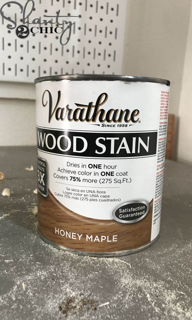Honey Maple Wood Stain for DIY Planked Headboard