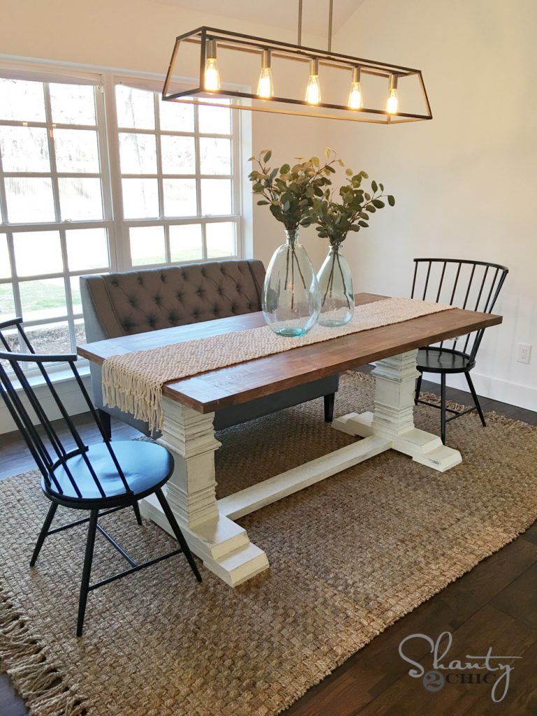 DIY Farmhouse Pedestal Table