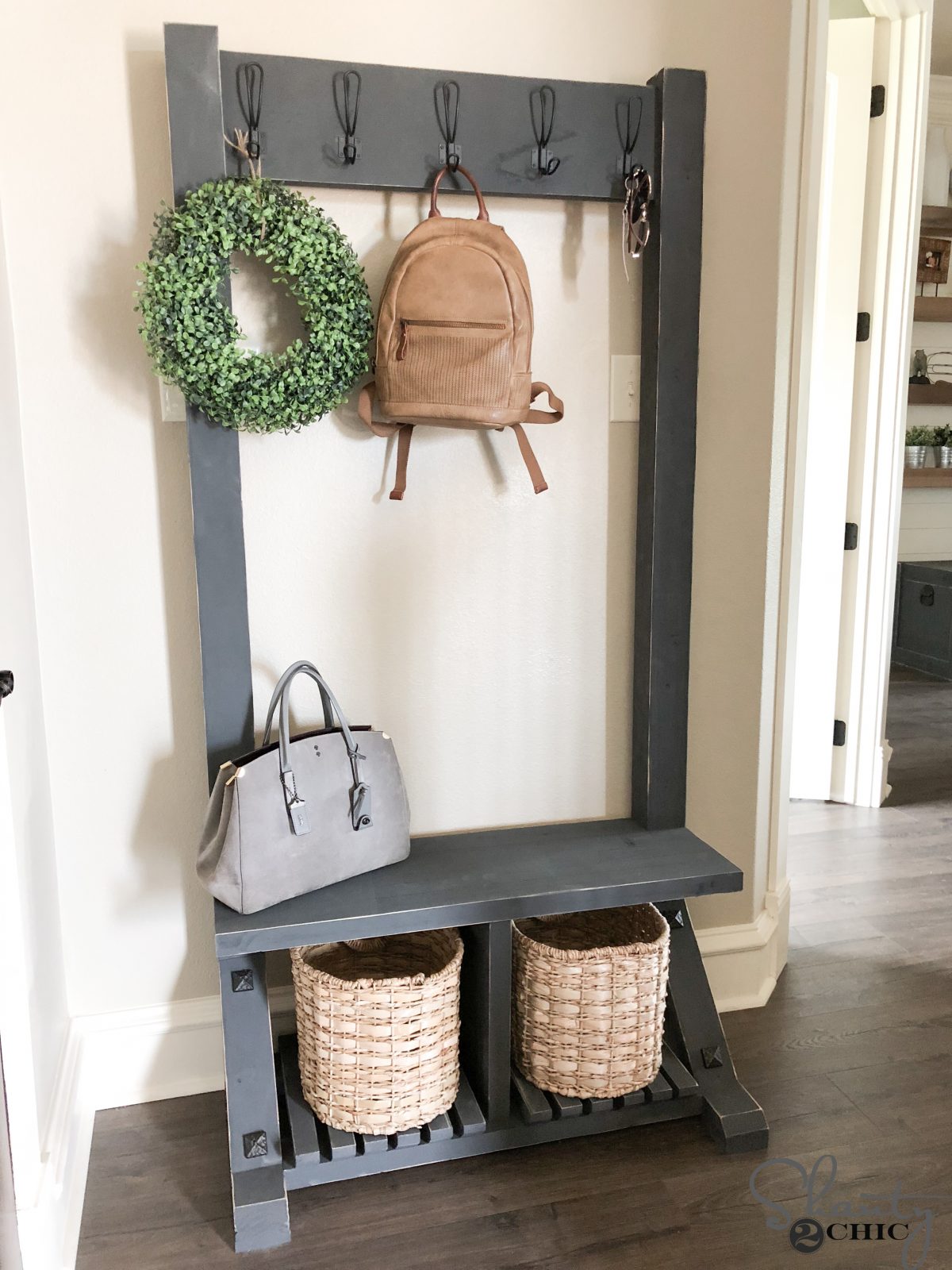 DIY Modern Farmhouse Hall Tree Free Plans Video Shanty 2 Chic DIY Modern Farmhouse Hall Tree Free Plans Video Shanty 2 Chic