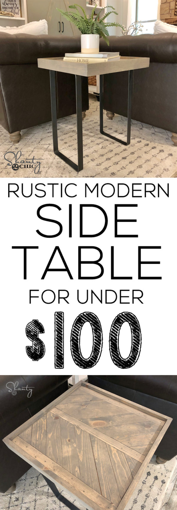 DIY Modern Rustic End Table - Shanty 2 Chic