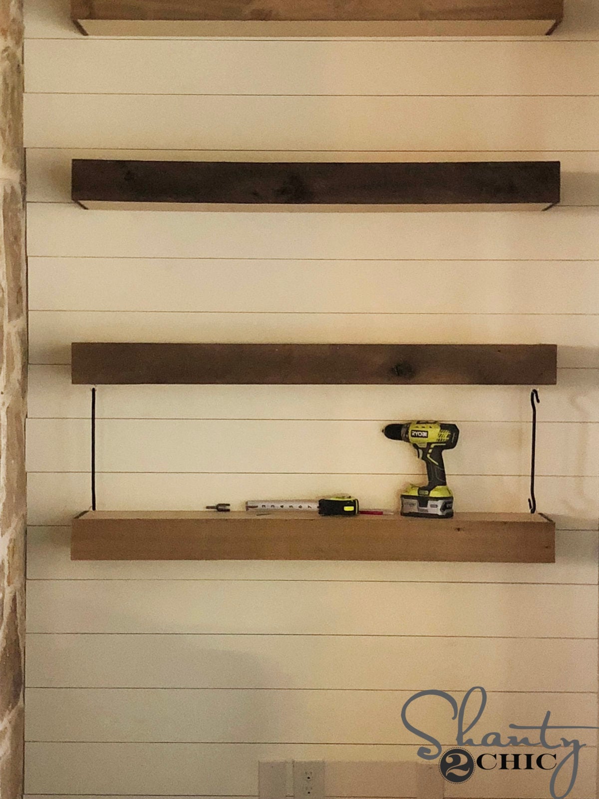 DIY Floating Shelves with Hardware - Shanty 2 Chic