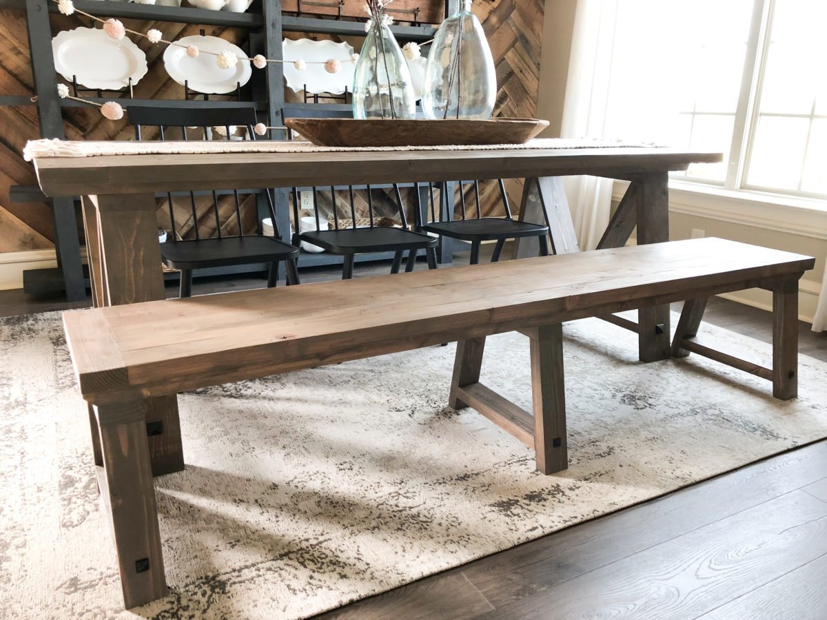 DIY Fancy V Dining Bench Shanty 2 Chic