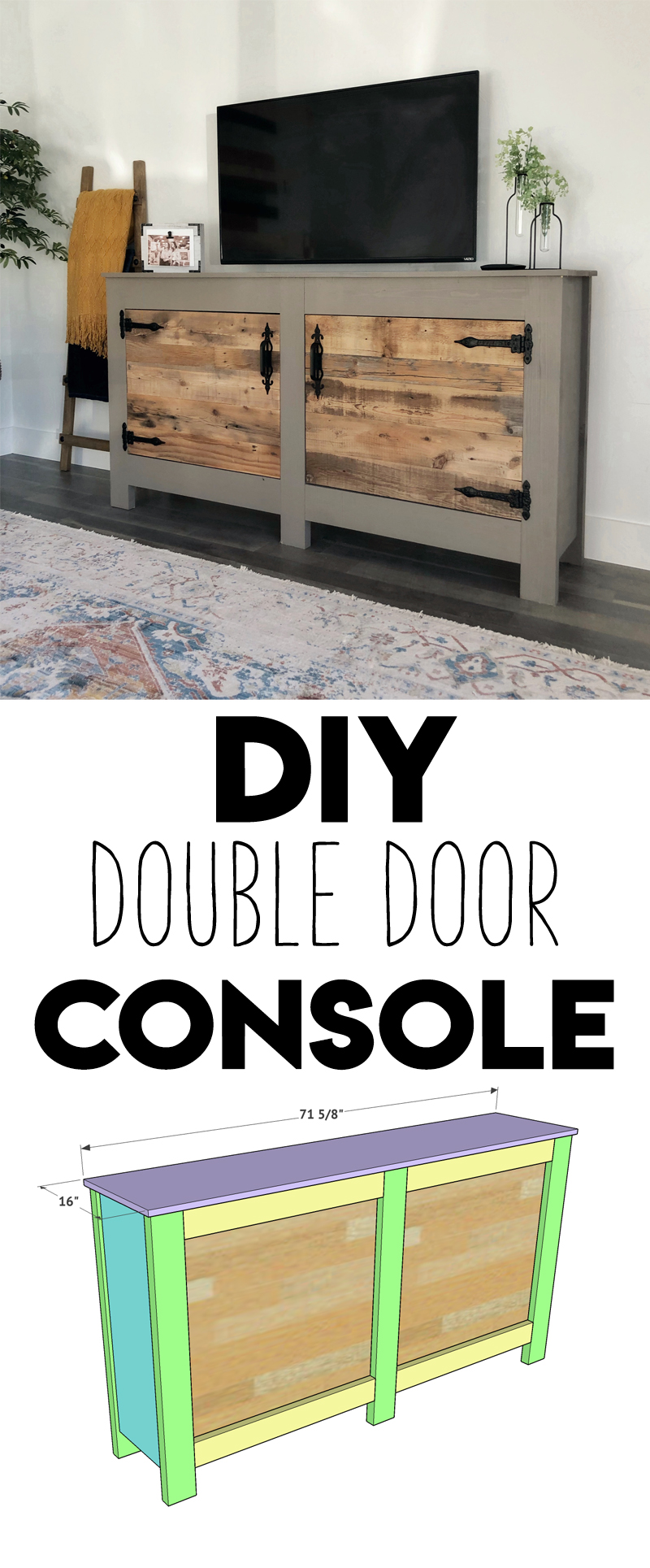DIY Wide Double Door Console