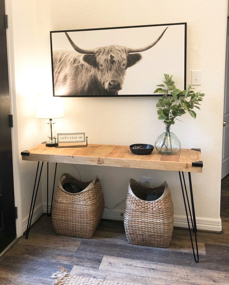DIY Hairpin Console Table