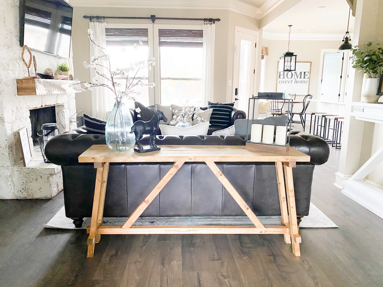 DIY Angled Console Table - Shanty 2 Chic