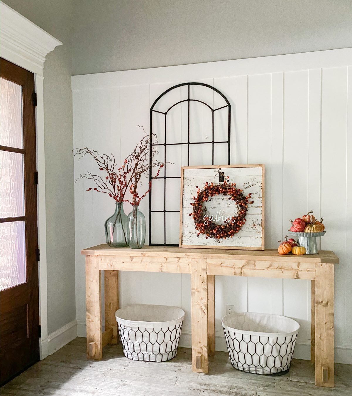 DIY Farmhouse Console Table - Shanty 2 Chic