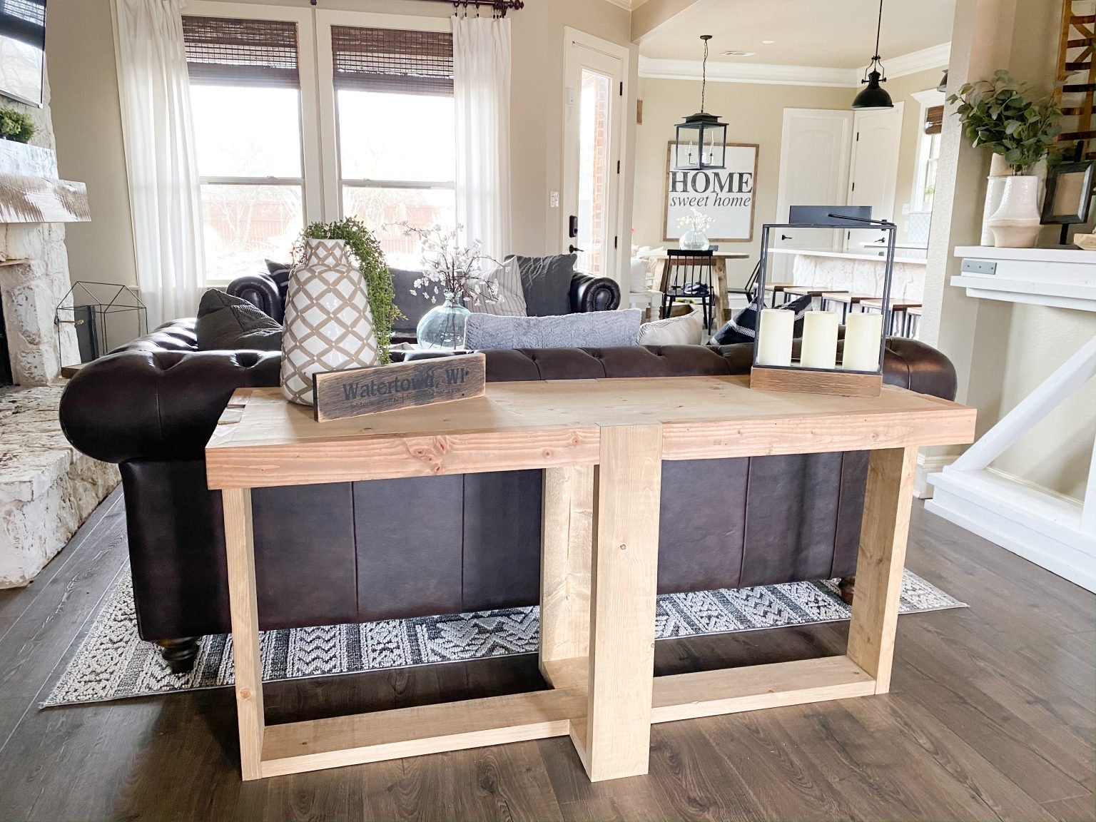 DIY Modern Farmhouse Console Table Shanty 2 Chic