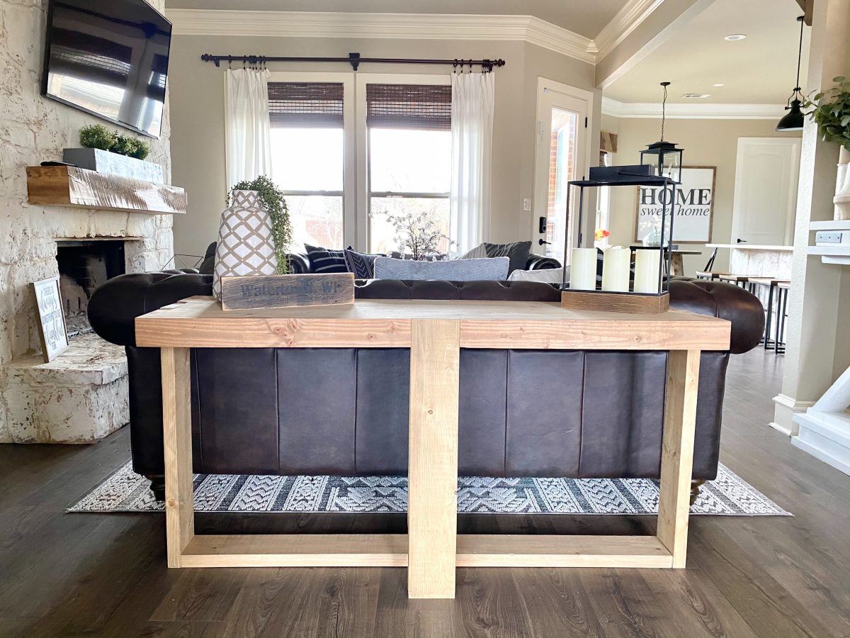 DIY Modern Farmhouse Console Table - Shanty 2 Chic