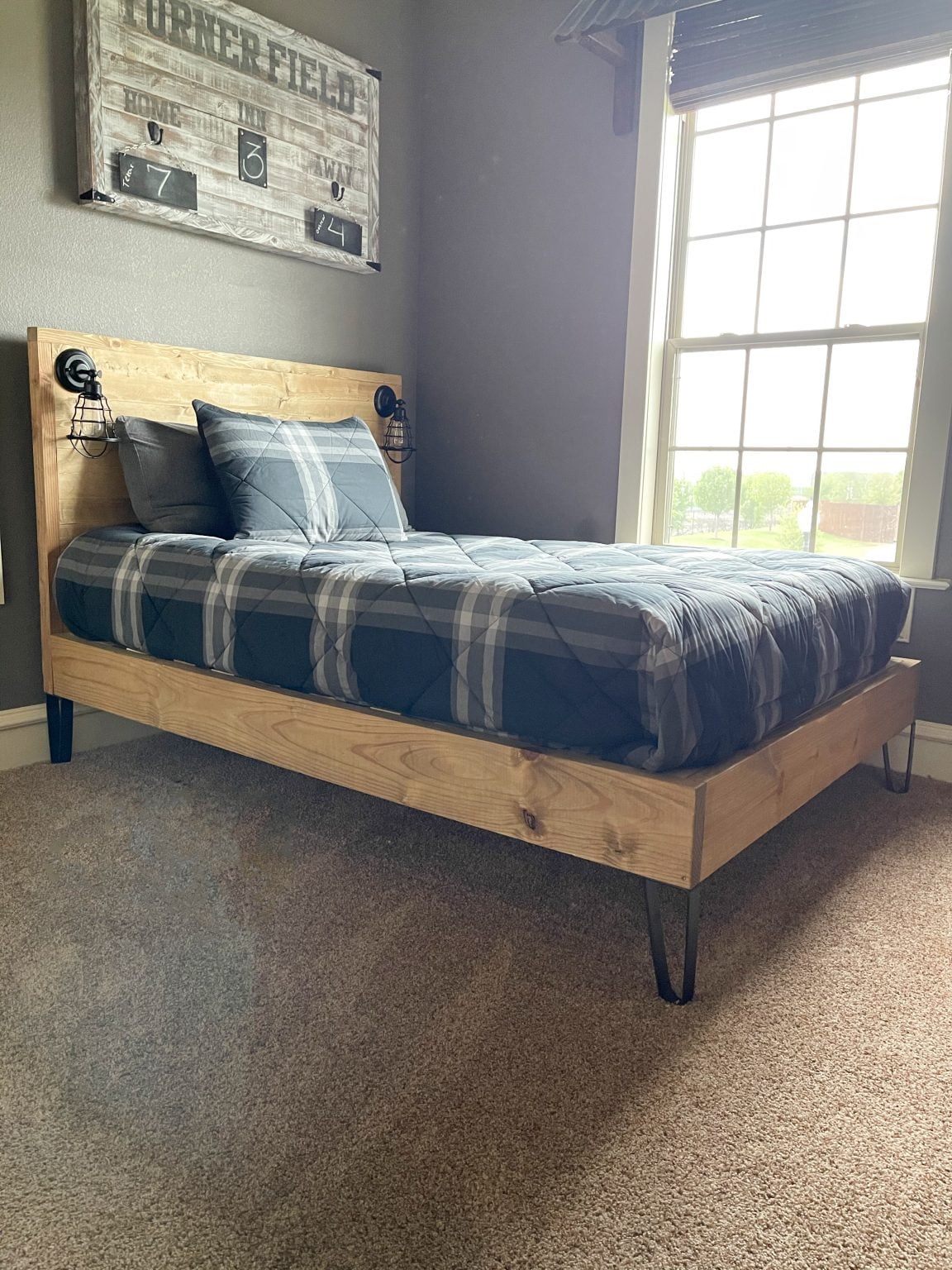 DIY Modern Full Sized Bed - Shanty 2 Chic