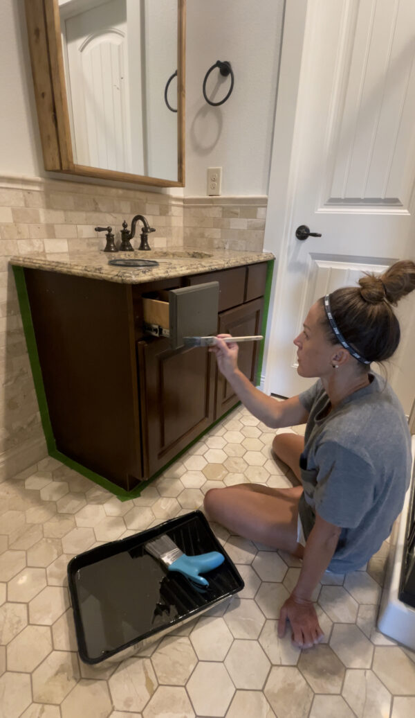 How to Paint a Bathroom Cabinet - Shanty 2 Chic