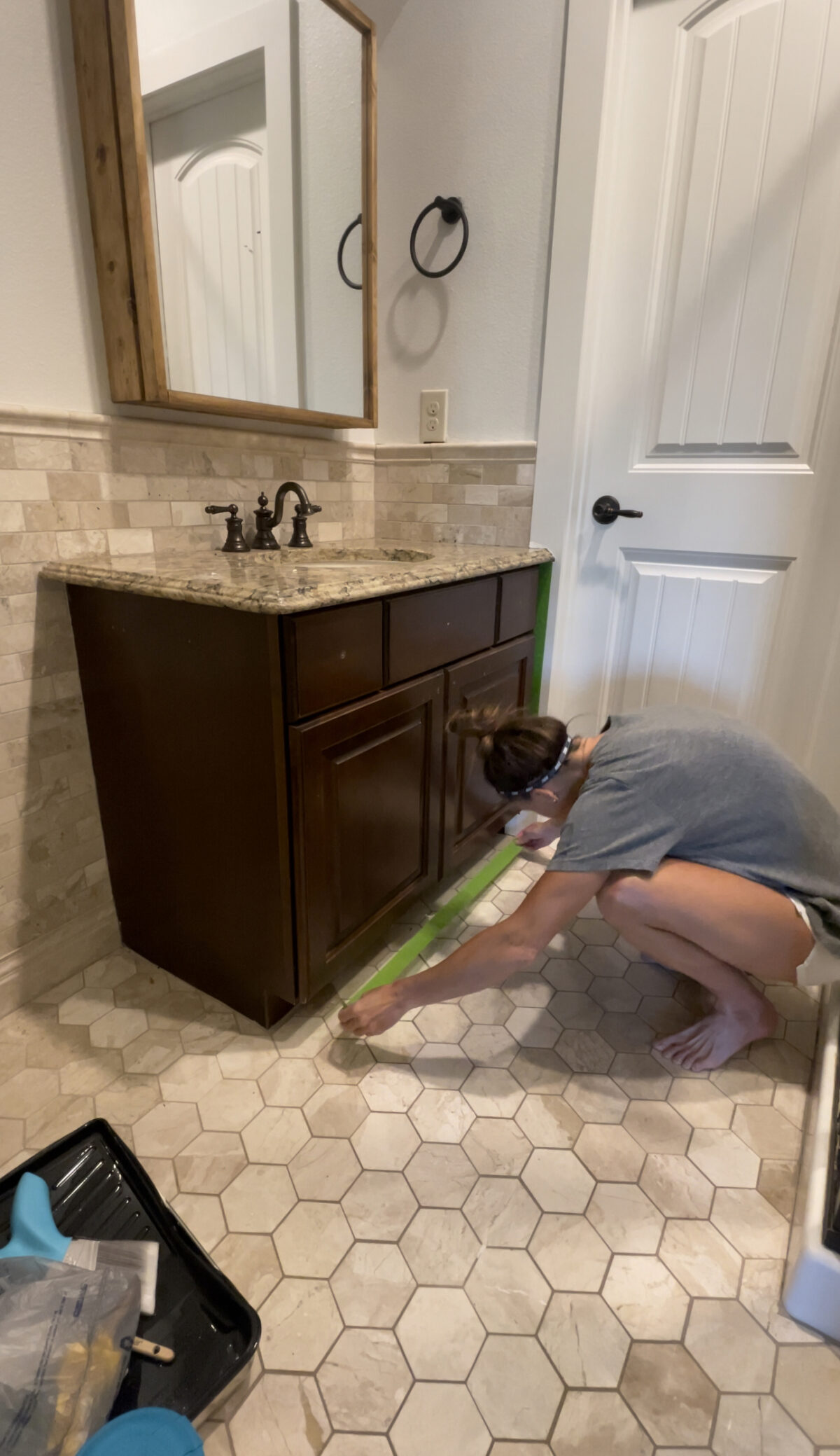 How to Paint a Bathroom Cabinet - Shanty 2 Chic