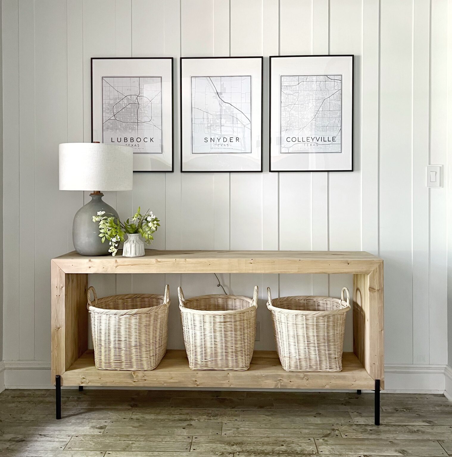 DIY Modern Waterfall Console Table Shanty 2 Chic