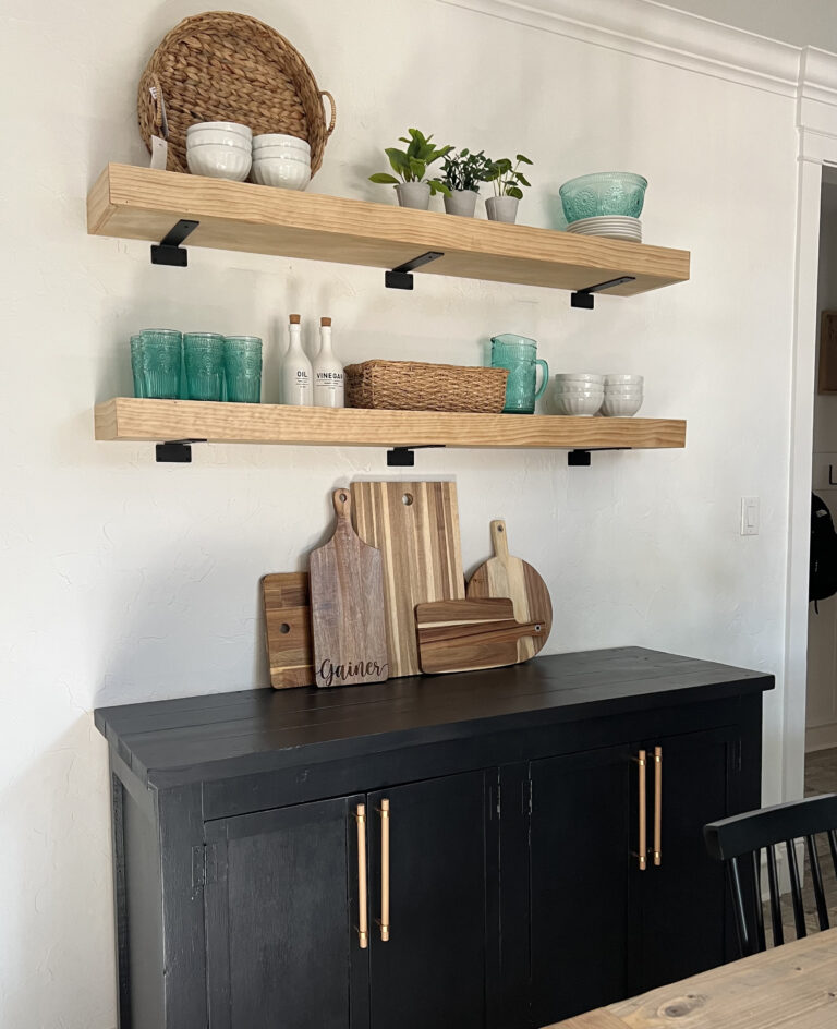 DIY Floating Shelves for the Dining Room - Shanty 2 Chic